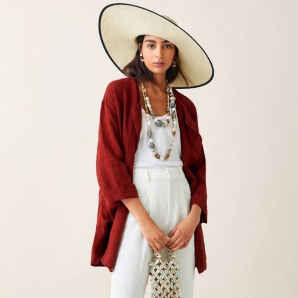 Zara Open Front Linen Jacket